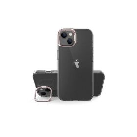 Ceponya Apple iPhone 14 Plus Renkli Kamera Lens Stand Olan Lüx Şeffaf Kapak Kılıf