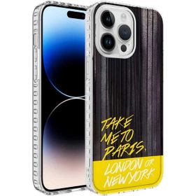 Ceponya Apple İphone 14 Pro Airbag Kenarlı Renkli Desenli Elegans Silikon Kılıf