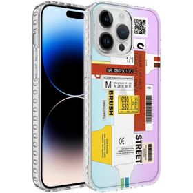 Ceponya Apple İphone 14 Pro Airbag Kenarlı Renkli Desenli Elegans Silikon Kılıf