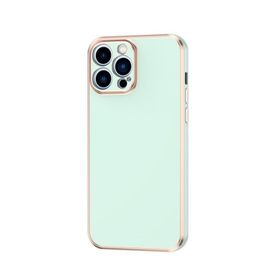 Ceponya Apple iPhone 14 Pro Kamera Korumalı Altın Kenar Tasarım Silikon Kılıf