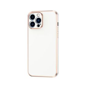 Ceponya Apple iPhone 14 Pro Kamera Korumalı Altın Kenar Tasarım Silikon Kılıf