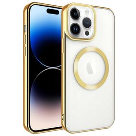 Ceponya Apple İphone 14 Pro Magsafe Köşeleri Renkli Lüx Şeffaf Kamera Korumalı Silikon Kapak Kılıf
