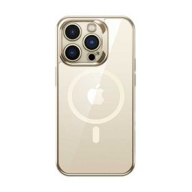 Ceponya Apple iPhone 14 Pro Magsafe Şarj Özellikli Premium Cam Arka Yüzey Benks Electroplated Kapak Kılıf
