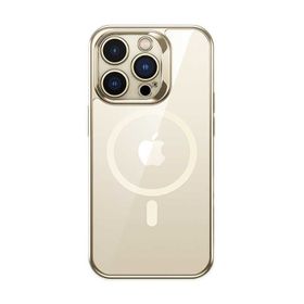 Ceponya Apple iPhone 14 Pro Magsafe Şarj Özellikli Premium Cam Arka Yüzey Benks Electroplated Kapak Kılıf