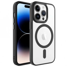 Ceponya Apple iPhone 14 Pro Wireless Şarj Özellikli Krom Magsafe Silikon Kapak Kılıf
