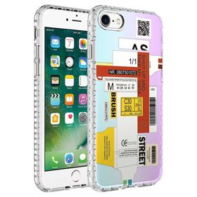 Ceponya Apple iPhone 7 Airbag Kenarlı Renkli Desenli Elegans Silikon Kılıf