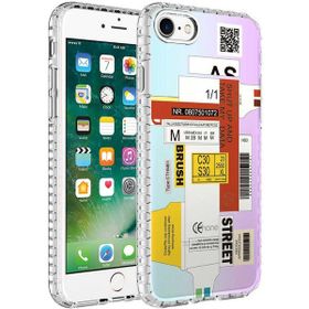 Ceponya Apple iPhone 8 Airbag Kenarlı Renkli Desenli Silikon Elegans Kapak Kılıf