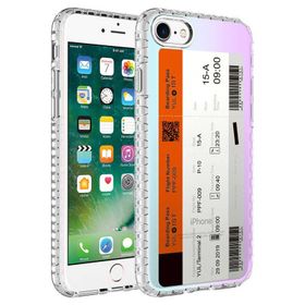 Ceponya Apple iPhone 8 Airbag Kenarlı Renkli Desenli Silikon Elegans Kapak Kılıf