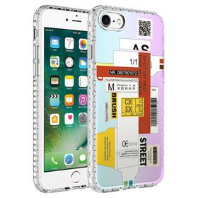 Ceponya Apple iPhone 8 Airbag Kenarlı Renkli Desenli Silikon Elegans Kapak Kılıf