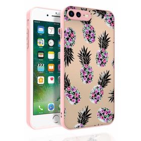 Ceponya Apple iPhone 8 Plus Desenli Kamera Korumalı Nora Silikon Kapak Kılıf