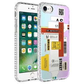 Ceponya Apple iPhone Se 2020 Airbag Kenarlı Renkli Desenli Elegans Silikon Kılıf