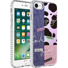 Ceponya Apple iPhone Se 2020 Airbag Kenarlı Renkli Desenli Elegans Silikon Kılıf