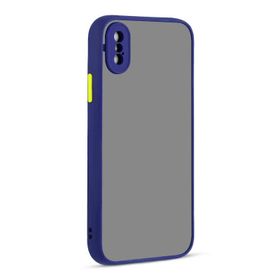Ceponya Apple iPhone X Hux Lacivert Kenarlı Kapak Kılıf