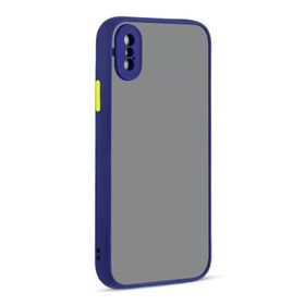 Ceponya Apple iPhone X Hux Lacivert Kenarlı Kapak Kılıf