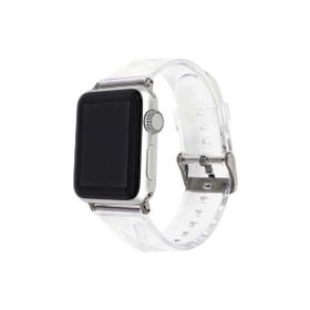 ​​​​​​Ceponya ​​​Apple Watch 42 mm Krd-13 Şeffaf Silikon Metal Toka Kademeli Kordon
