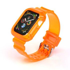 Ceponya Apple Watch 42 mm Krd-27 Şeffaf Renkli Transparan Silikon Kordon