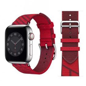Ceponya Apple Watch 44 mm KRD-51 Renkli Hasır Suya Dayanıklı Kordon