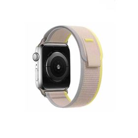 Ceponya Apple Watch 7 45 mm Renkli ​​​​krd-77 Örgülü Hasır Tokalı Kordon