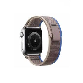 Ceponya Apple Watch 7 45 mm Renkli ​​​​krd-77 Örgülü Hasır Tokalı Kordon