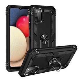Ceponya Galaxy A03s Yüzüklü Standlı Manyetikli Armor Zırh Silikon Kılıf