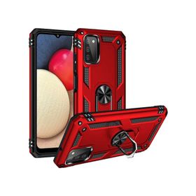 Ceponya Galaxy A03s Yüzüklü Standlı Manyetikli Armor Zırh Silikon Kılıf