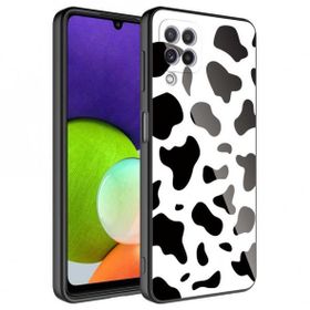 Ceponya Galaxy A12 Kamera Korumalı Desenli Sert Silikon Epoksi Kapak Kılıf