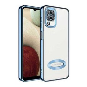 Ceponya Galaxy A12 Kamera Korumalı Logo Gösteren Omega Kapak Kılıf