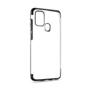 Ceponya Galaxy A21s İnce Köşeleri Renkli Şeffaf Silikon Kılıf