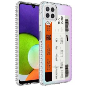 Ceponya Galaxy A22 4g Airbag Kenarlı Renkli Desenli Elegans Silikon Kılıf