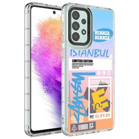 Ceponya Galaxy A23 Kamera Çıkıntılı Renkli Desenli Silikon Kılıf