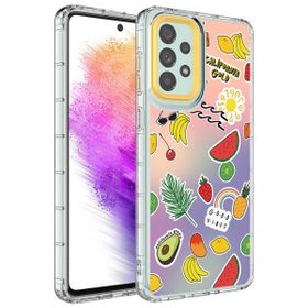 Ceponya Galaxy A23 Kamera Korumalı Renkli Desenli Sert Silikon Korn Kapak Kılıf