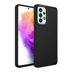 Ceponya Galaxy A23 Metal Çerçeve ve Buton Tasarımlı Silikon Luna Kapak Kılıf