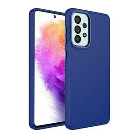 Ceponya Galaxy A23 Metal Çerçeve ve Buton Tasarımlı Silikon Luna Kapak Kılıf