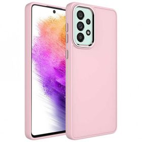 Ceponya Galaxy A23 Metal Çerçeve ve Buton Tasarımlı Silikon Luna Kapak Kılıf
