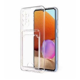 Ceponya Galaxy A32 4G Kartlıklı Şeffaf Setra Clear Silikon Kapak Kılıf