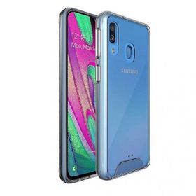 Ceponya Galaxy A40 Kenarları Esnek Yüzeyi Sert Gard Silikon Şeffaf Kılıf