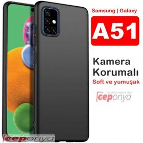 Ceponya Galaxy A51 Kamera Korumalı Kaliteli Mat Soft Esnek Silikon Kılıf