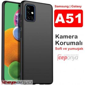 Ceponya Galaxy A51 Kamera Korumalı Kaliteli Mat Soft Esnek Silikon Kılıf