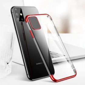 Ceponya Galaxy A51 Köşeleri Renkli Şeffaf Kamera Korumalı Silikon Kılıf