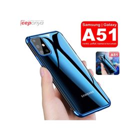 Ceponya Galaxy A51 Köşeleri Renkli Şeffaf Kamera Korumalı Silikon Kılıf