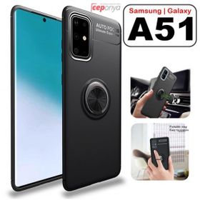 Ceponya Galaxy A51 Yüzüklü Standlı Manyetik Kamera Koruma Silikon Kılıf