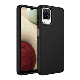 Ceponya Galaxy M22 Metal Çerçeve ve Buton Tasarımlı Silikon Luna Kapak Kılıf