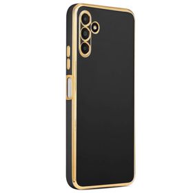 Ceponya Galaxy M23 Kamera Korumalı Altın Kenar Tasarım Silikon Kılıf