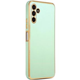 Ceponya Galaxy M23 Kamera Korumalı Altın Kenar Tasarım Silikon Kılıf