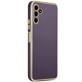 Ceponya Galaxy M23 Kamera Korumalı Altın Kenar Tasarım Silikon Kılıf