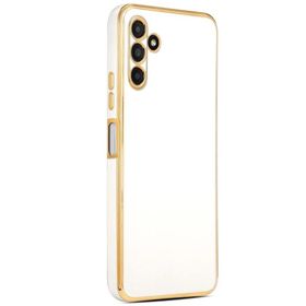 Ceponya Galaxy M23 Kamera Korumalı Altın Kenar Tasarım Silikon Kılıf