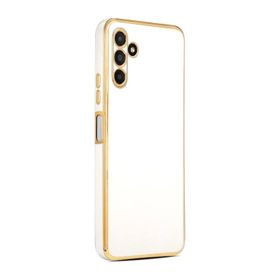 Ceponya Galaxy M23 Kamera Korumalı Altın Kenar Tasarım Silikon Kılıf