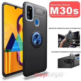 Ceponya Galaxy M30S Yüzüklü Standlı Manyetikli Kamera Korumalı Kılıf