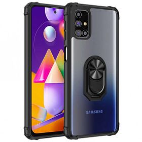 Ceponya Galaxy M31S Kenarları Renkli Antişok Şeffaf Yüzüklü Kılıf