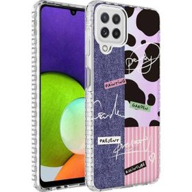 Ceponya Galaxy M32 Airbag Kenarlı Renkli Desenli Elegans Silikon Kılıf